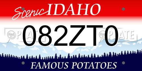082ZT0 Idaho License Plate