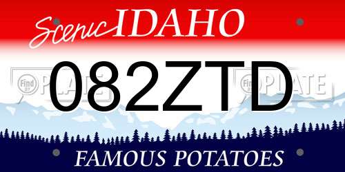 082ZTD Idaho License Plate