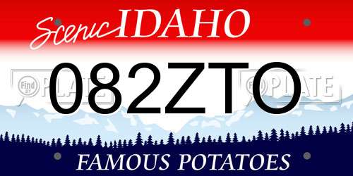 082ZTO Idaho License Plate