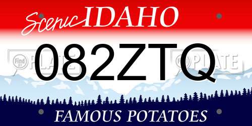 082ZTQ Idaho License Plate