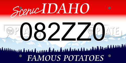 082ZZ0 Idaho License Plate