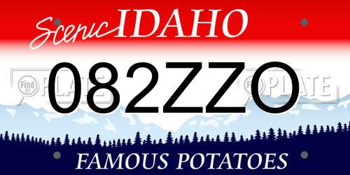 082ZZO Idaho License Plate