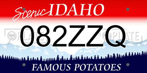 082ZZQ Idaho License Plate