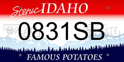 0831SB Idaho License Plate