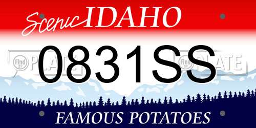 0831SS Idaho License Plate
