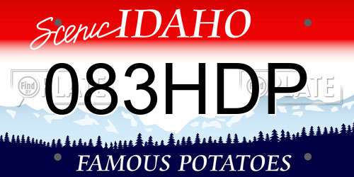 083HDP Idaho License Plate