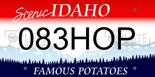 083HOP Idaho License Plate