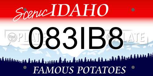 083IB8 Idaho License Plate