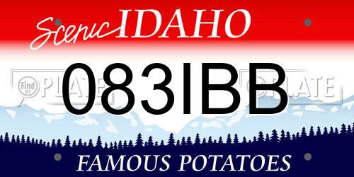 083IBB Idaho License Plate