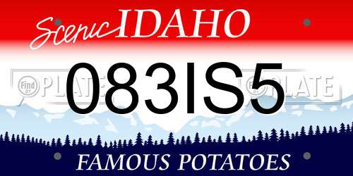 083IS5 Idaho License Plate