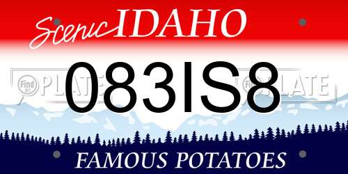 083IS8 Idaho License Plate