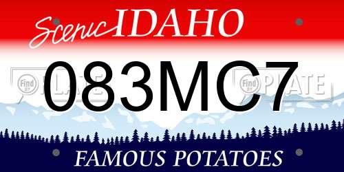 083MC7 Idaho License Plate