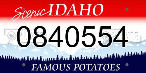 0840554 Idaho License Plate