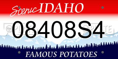08408S4 Idaho License Plate