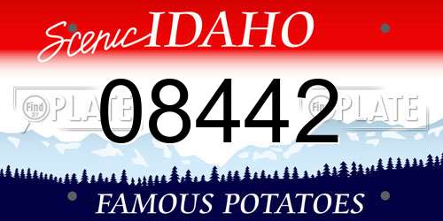 08442 Idaho License Plate