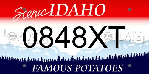 0848XT Idaho License Plate