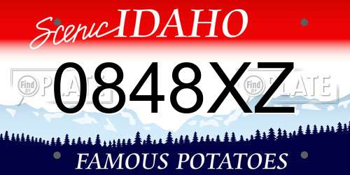 0848XZ Idaho License Plate