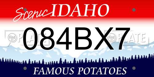 084BX7 Idaho License Plate