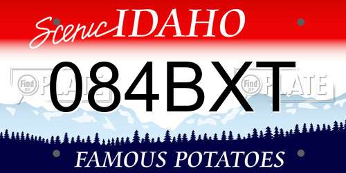 084BXT Idaho License Plate