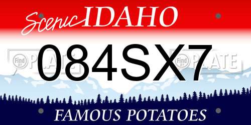 084SX7 Idaho License Plate