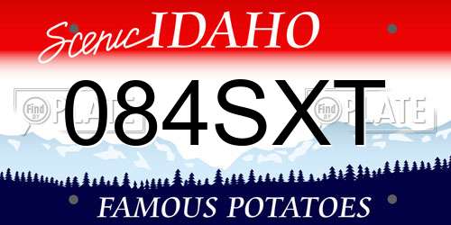 084SXT Idaho License Plate