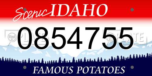 0854755 Idaho License Plate