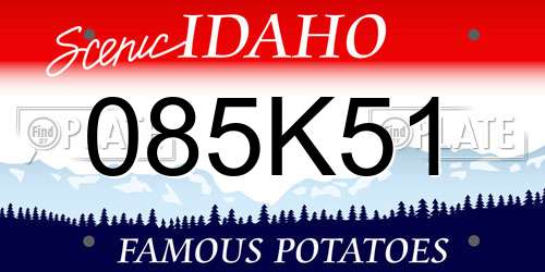 085K51 Idaho License Plate