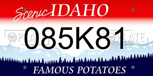 085K81 Idaho License Plate