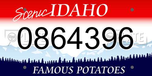 0864396 Idaho License Plate