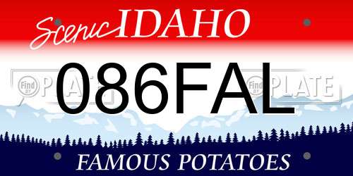 086FAL Idaho License Plate
