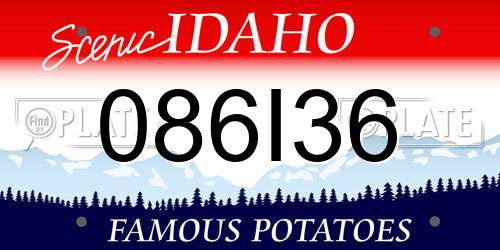 086I36 Idaho License Plate