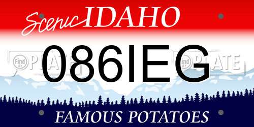 086IEG Idaho License Plate