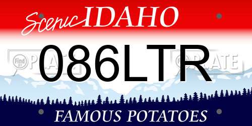 086LTR Idaho License Plate