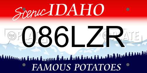 086LZR Idaho License Plate