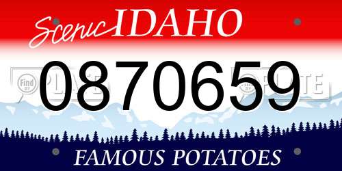 0870659 Idaho License Plate