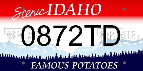0872TD Idaho License Plate