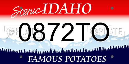 0872TO Idaho License Plate