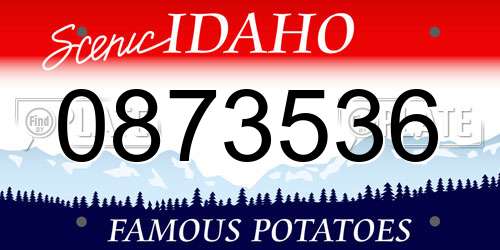 0873536 Idaho License Plate