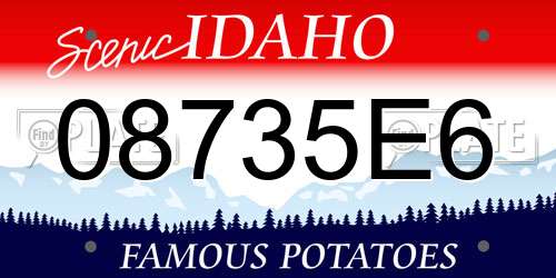 08735E6 Idaho License Plate