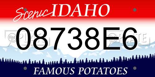 08738E6 Idaho License Plate