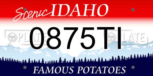 0875TI Idaho License Plate
