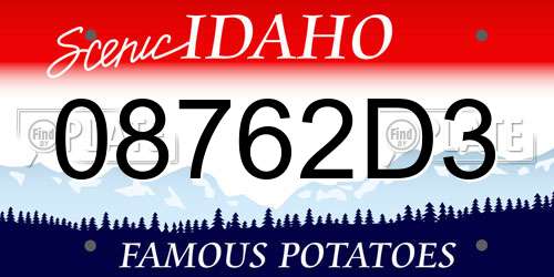 08762D3 Idaho License Plate