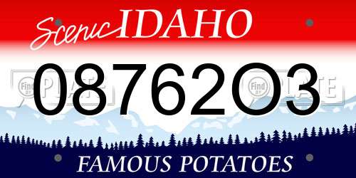 08762O3 Idaho License Plate