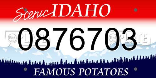 0876703 Idaho License Plate