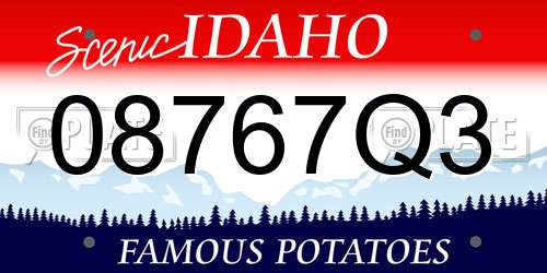 08767Q3 Idaho License Plate