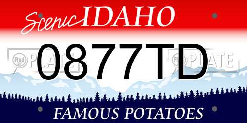 0877TD Idaho License Plate