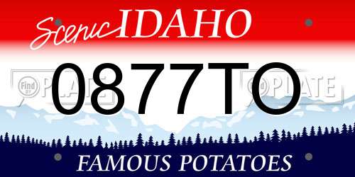 0877TO Idaho License Plate