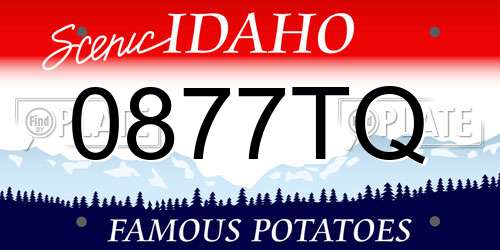0877TQ Idaho License Plate