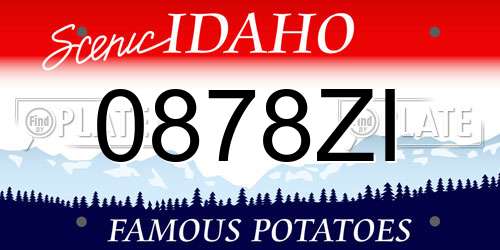 0878ZI Idaho License Plate