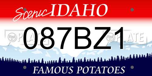 087BZ1 Idaho License Plate